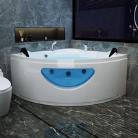 Jacuzzyi Fonction Noir Acrylique Salle de Bain Baignoire Coin Jakuzzy Intérieur Maison Spa pour 2 Personnes Air Jet Kit Baignoire