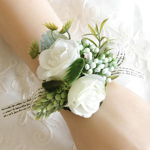 Y-Q018 de <span class=keywords><strong>flores</strong></span> de seda blanca para dama de honor, de muñeca corpiño, decoración para fiesta de boda, novia, boda - Product Image 4