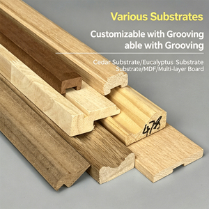 Panel <span class=keywords><strong>de</strong></span> Cornisa <span class=keywords><strong>para</strong></span> Techo, Tiras Decorativas <span class=keywords><strong>de</strong></span> Madera con Imprimación Blanca, Moldura <span class=keywords><strong>de</strong></span> Techo <span class=keywords><strong>para</strong></span> Cornisa <span class=keywords><strong>de</strong></span> Villa - Product Image 3