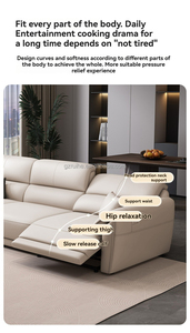 Canapé électrique en cuir, style minimaliste italien, fonction zéro mur, mobilier de salon, espace tête de lit, canapé réglable - Product Image 6