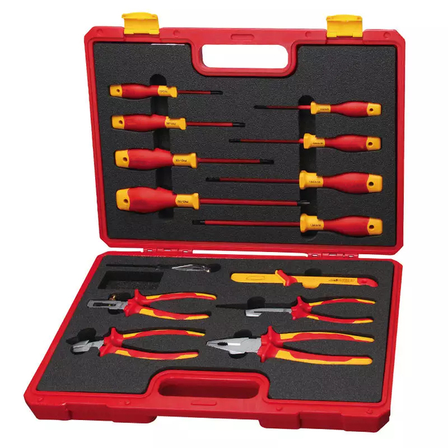 Professional Multi 15pcs Box Manual Mechanic Hand Screwdriver Pliers Insulated Tool Kit Set