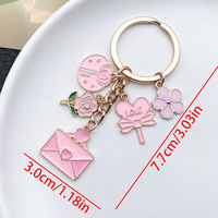 Porte-clés simple en forme de cœur rose, nouvelle potion créative personnalisée, en promotion