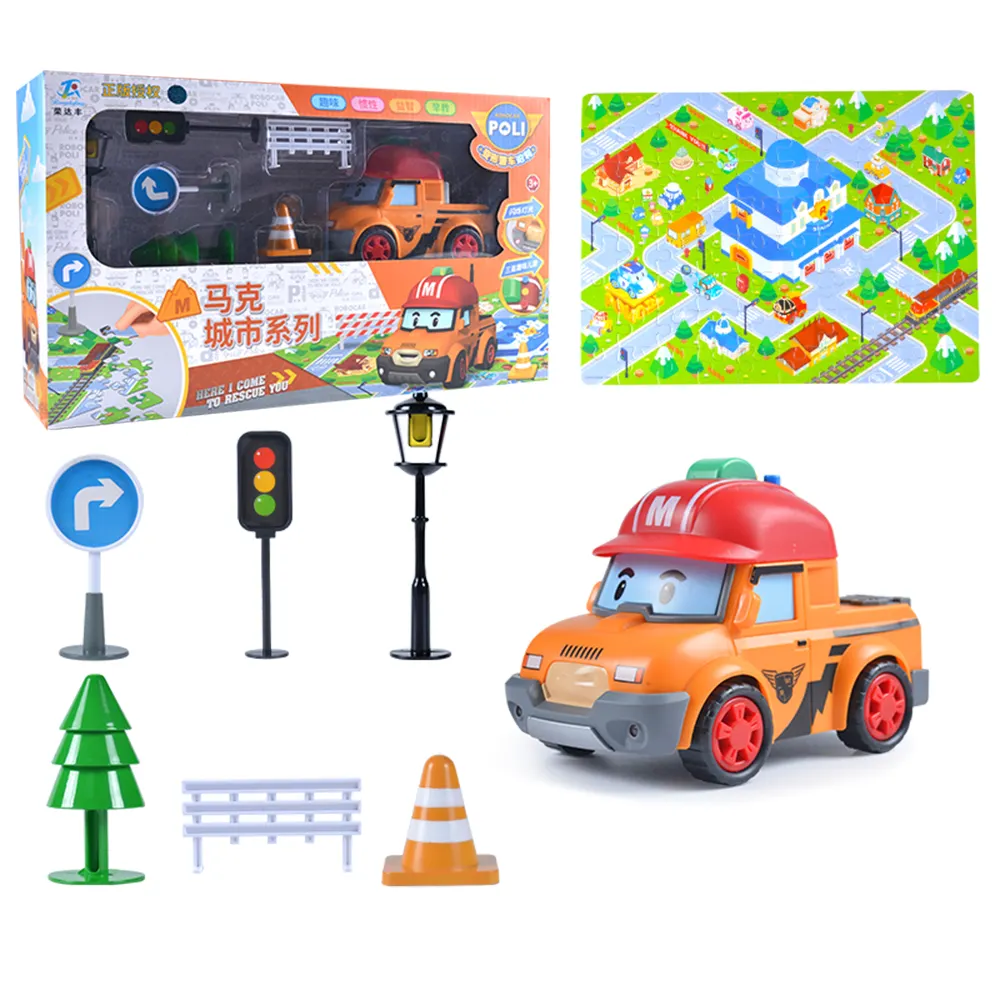 2023 Robocar yeni Poli polis kamyon Mini polis atalet araba oyuncak seti noel hediyesi için bulmaca ile