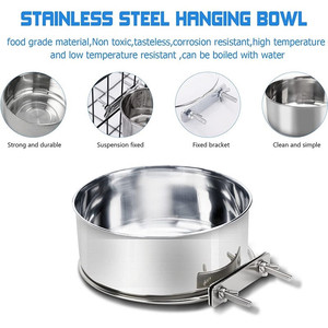 Tigela de Comida e Água para Animais de Estimação em Aço Inoxidável Ecológica com Suporte de Arame para Cães e Gatos - Product Image 2