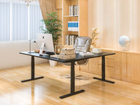 Bureau électrique à hauteur réglable à 3 jambes bureau à triple moteur bureau d'angle debout en forme de L bureau debout