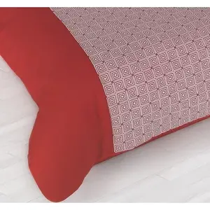 Juego de Funda Nórdica Doble Roja Baruk con Sábanas, 12 Piezas, Patrón Geométrico, Poliéster, Estilo Moderno, Ropa de Cama para el Hogar - Product Image 4