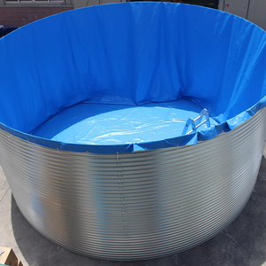 Revêtement de <span class=keywords><strong>PVC</strong></span> de feuille de cadre en acier ondulé mobile de culture à haute densité Aquarium rond en acier galvanisé d'eau avec 1 an de garantie - Product Image 1