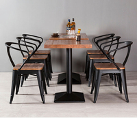 Ensemble de salle à manger classique en métal, chaise, mobilier de restaurant, table et chaises de salle à manger, ensemble de café