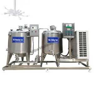 Línea de producción de leche, tanque de enfriamiento de leche de 1000 litros, equipo de procesamiento de leche con pasteurizador Uht