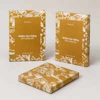 Boîte cadeau personnalisée avec couvercle, motif floral botanique, en papier kraft, pour cartes de remerciement et cartes souvenirs, ensemble d'emballage