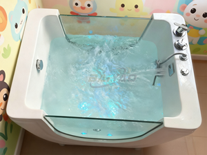Autoportant Moderne Bulle D'ozone Acrylique Bébé Spa <span class=keywords><strong>Baignoire</strong></span> Massage Égouttoir Robinet Inclus Température Réglable Enfants - Product Image 5