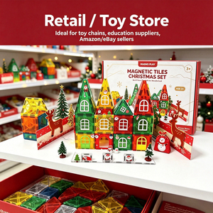 Juego de 86 Piezas de Bloques de Construcción Magnéticos de Plástico para Navidad, Juguetes Educativos STEM con Luz y Sombra, Regalo para Niños - Product Image 3