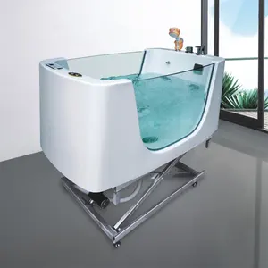 白色矩形新生儿亚克力浴缸，带婴儿升降浴缸