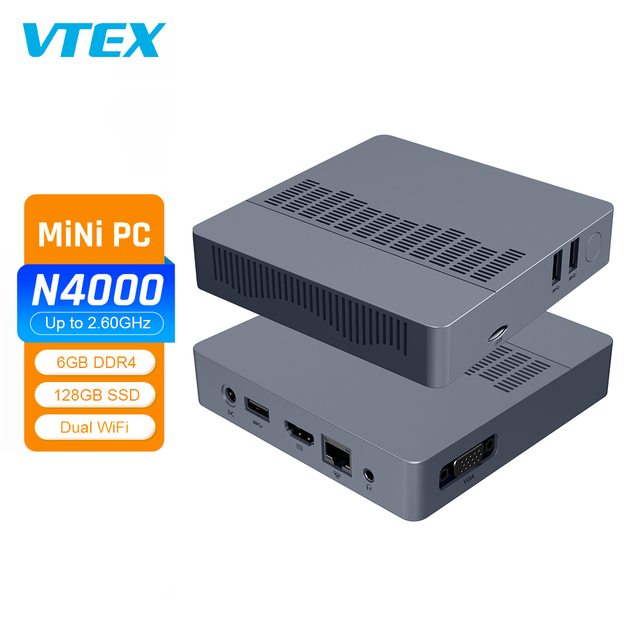 Hot Selling Cheap Mini Pc in Tel N4000 N4120 N4020 N4000 N4020C J4105 Wifi 5.0 Win 11 Mini Pc With Vga