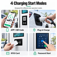 Station de recharge commerciale pour véhicules électriques 60-240 kW, chargeur rapide DC avec écran publicitaire 55 pouces, CCS1 CCS2 GB/T OCPP Double connecteur CE CB EMC