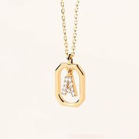 Colliers ras du cou et chaînes en laiton plaqué or 18 carats avec pendentif alphabet en zircon, bijoux tendance pour demoiselles d'honneur, cadeau de mariage