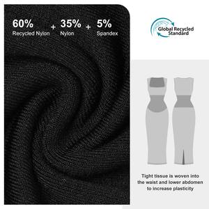 Hexin جديد مخصص النساء ميدي اللباس عارضة التخسيس المدمج في ملابس داخلية اللباس سلس Bodycon قميص فستان طويل - Product Image 4