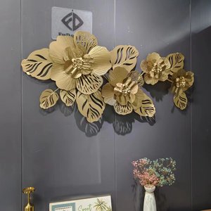 123X59cm Style nordique doré luxe métal suspendu décor printemps fleur tenture murale personnalité hôtel modèle livraison directe DDP - Product Image 1