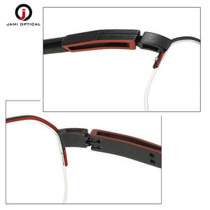 長方形フレーム半リムレス金属光学ガラス製造金属眼鏡フレームクラシックメンズメガネ - Product Image 3