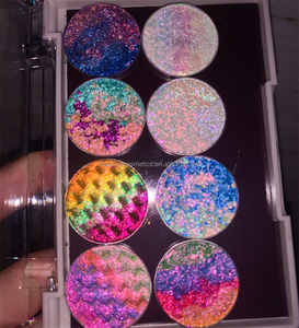 Solo un color Sombra de ojos personalizada Multi-Chrome Sombra de ojos maquillaje independiente Camaleón Resplandor prensado metálico sartenes de polvo con paquete - Product Image 3