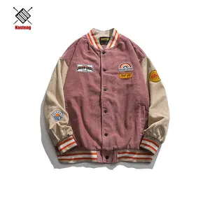 Nanteng Custom High Quality Spring Pink Embroidered Badge Lovely Sunshine Sport Womens Varsity Custom Mens Jackets