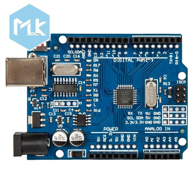 MLK ATmega328P-AU Development Board Compatible R3 Pin Header Interface for Arduino
