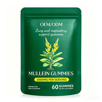 Gummies de molène OEM ODM 2000 mg par portion, complément alimentaire pour adultes favorisant la santé respiratoire