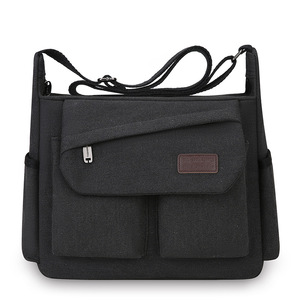 Customized Multi Pocket Travel Tote <b>Large</b> Capacity Washed Cotton <b>Canvas</b> Utility Vintage Messenger <b>Bag</b> for Commute Outdoor Travel - Product Image 2