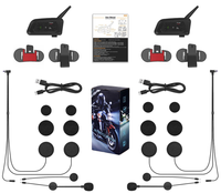 Casque Intercom Sans Fil pour Moto EJEAS Q8 Full Duplex 6 Motards 1000m Intercom Bluetooth Mesh pour Casque de Moto