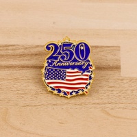 Vente en gros de pins de collection personnalisables en émail dur, motif bouclier patriotique USA et aigle chauve