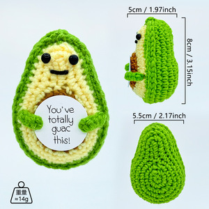 Juguete <span class=keywords><strong>de</strong></span> ganchillo hecho a mano, figura <span class=keywords><strong>de</strong></span> dibujos animados adorable, decoración <span class=keywords><strong>de</strong></span> escritorio, regalo festivo, aguacate verde <span class=keywords><strong>de</strong></span> boca lisa (Tarjeta Y), pequeño conejito zanahoria - Product Image 2