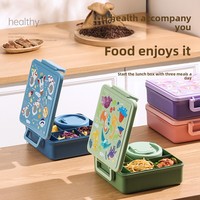 Boîte à bento portable pour étudiants, avec compartiment micro-ondable, pour cantine, salade et repas, avec couvercle en plastique