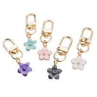 Ventes chaudes 2024 - Porte-clés personnalisés en métal émaillé avec fleur de cerisier pour femmes et filles