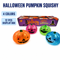 Jouets Squishy Needohs Pailletés Halloween Super Doux à Remontée Lente Anti-Stress Fidget 12 Pièces Boîte de Présentation Jouets Squishy Dumplings