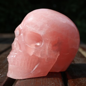 Calaveras de Cristal Natural al por Mayor, Calaveras de Cuarzo Rosa Talladas a Mano, Colección de Tallados de Labradorita - Product Image 5