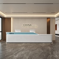 Bureau d'accueil moderne et minimaliste avec finition laquée complète pour salon de beauté, hall d'hôtel, bureau, bar