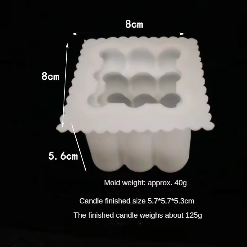 Orificio único grande (borde ondulado): 8*8*5,6 cm