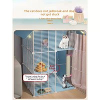 Cage à chat de luxe moderne en fer massif, style manoir, extra-large, à trois niveaux, pour usage domestique, avec bac à litière, pour salon
