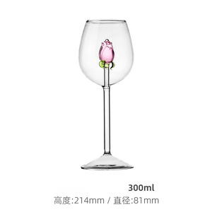 Gül ile 400ml.600ml bordo gözlük, şampanya bardakları, yaratıcı bordo gözlük - Product Image 5
