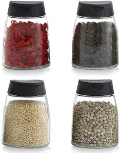 100ml di Vetro Barattoli di Spezie Doppia Coperchi Bottiglie di Condimento Shakers con Etichette Barbecue Contenitore di Spezie Sale e Pepe Condimento Pentole - Product Image 1