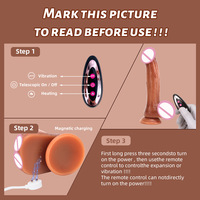 Dildo électrique à télécommande sans fil, nouveau dildo vibrant chauffant rétractable pour femmes