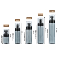Flacon pulvérisateur de voyage vide transparent noir 30ml 60ml 100ml 120ml en PET avec pompe, pour lotion, brume fine, hydratant pour le visage