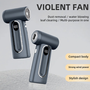 Ventilador de Mano Turbo Portátil de 6 Velocidades y 2000 mAh, Mini Ventilador Recargable de 65 W con Pantalla Digital, para Uso en Exteriores y Automóviles, USB, Plástico - Product Image 3