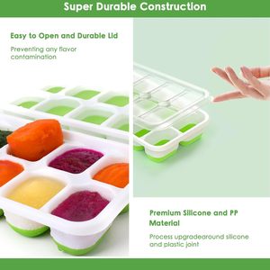 Durable Stackable <b>Maker</b> with Spill-Resistant & Removable Lids Silicone Ice Cube Trays - Product Image 3