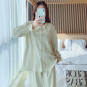 8655 da <span class=keywords><strong>donna</strong></span> dolce <span class=keywords><strong>pigiama</strong></span> di puro cotone che allatta indumenti da notte elasticizzati manica lunga in vita per la <span class=keywords><strong>gravidanza</strong></span> di maternità - Product Image 3