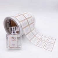 Autocollant personnalisé pour flacon de parfum de luxe, transparent, imperméable, avec estampage à chaud doré, conception de logo de marque privée