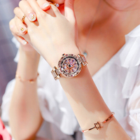Jam Tangan Wanita OEM, Tali Baja, Desain Sederhana, Jam Quartz, Anti Air, Hadiah untuk Wanita, Relojes