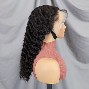 Perruques 200% Cheveux Humains 14-30 Pouces Noir Naturel Ondulé Profond Perruques Lace Front 13x4 Perruque Frontale Transparente en Dentelle - Product Image 4