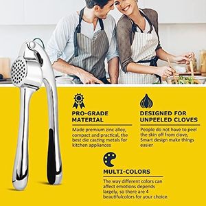 Presse-ail manuelle en acier inoxydable argenté de haute qualité, accessoire de cuisine tendance pour fruits et légumes, vente chaude - Product Image 4