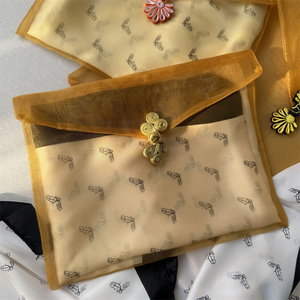 Chuanghua กระเป๋าผ้าพันคอผ้า<span class=keywords><strong>ไหม</strong></span>ออร์แกนซ่าทรงซองจดหมายลายกบจีน - Product Image 1